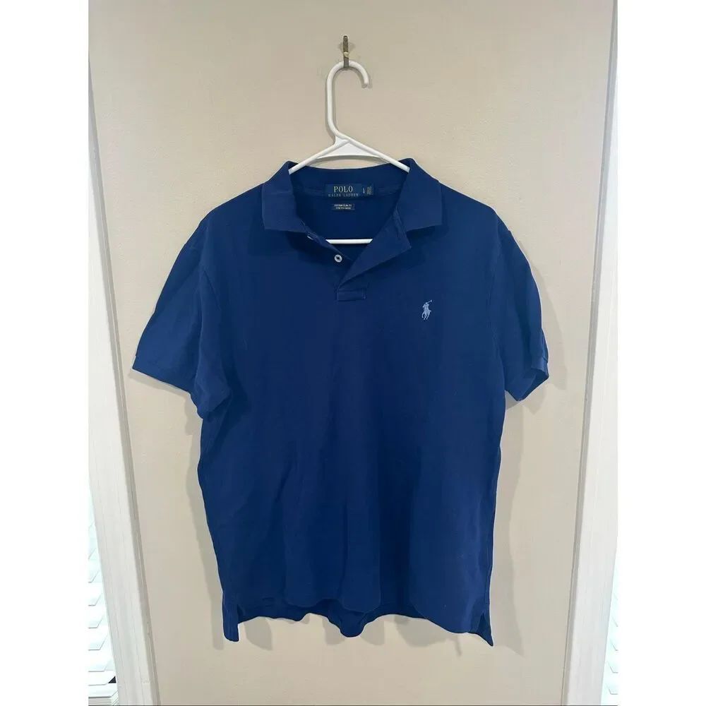 Polo Ralph Lauren Cotton Clim Fit Navy Polo Large